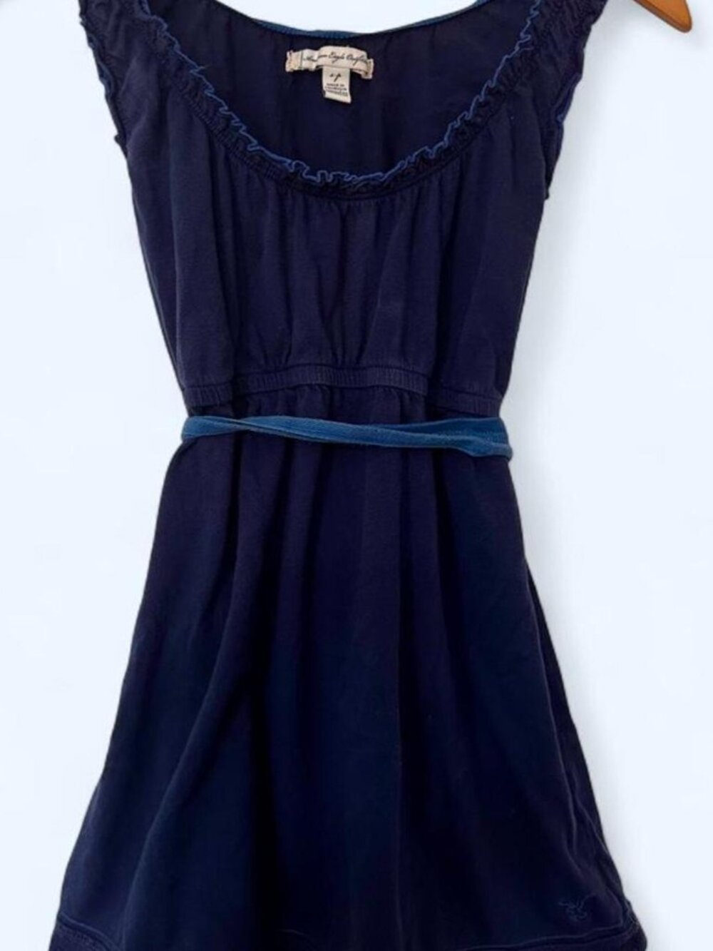 American Eagle Y2K Navy Babydoll Tank Top Tie Waist Size S